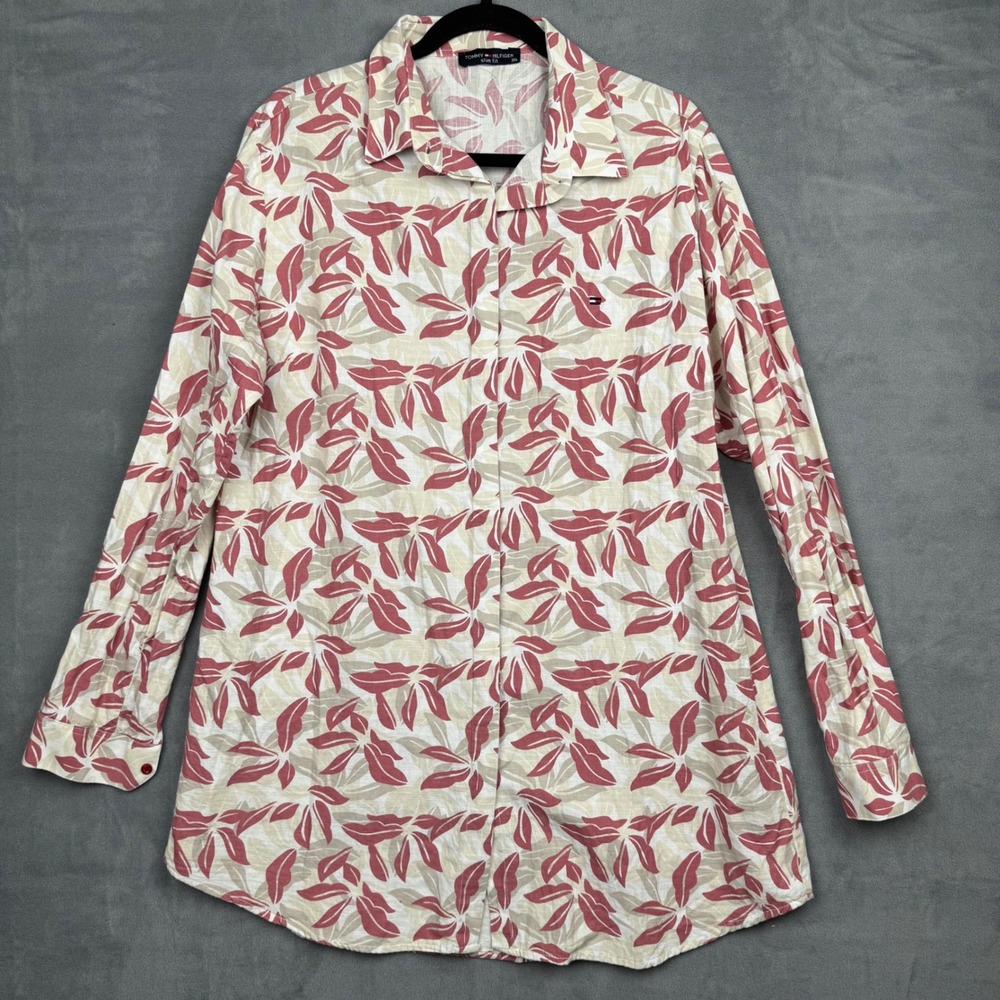 Tommy Hilfiger Men's Slim Fit Button Down Shirt 3XL Tropical Floral Print